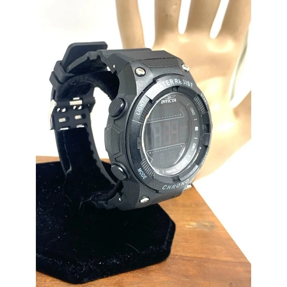 Invicta Racing Men's Watch 47523 Quartz Digital Sport Black Resin Strap 50mm